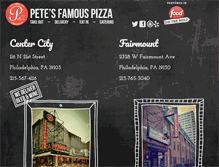Tablet Screenshot of petesfamouspizza.com